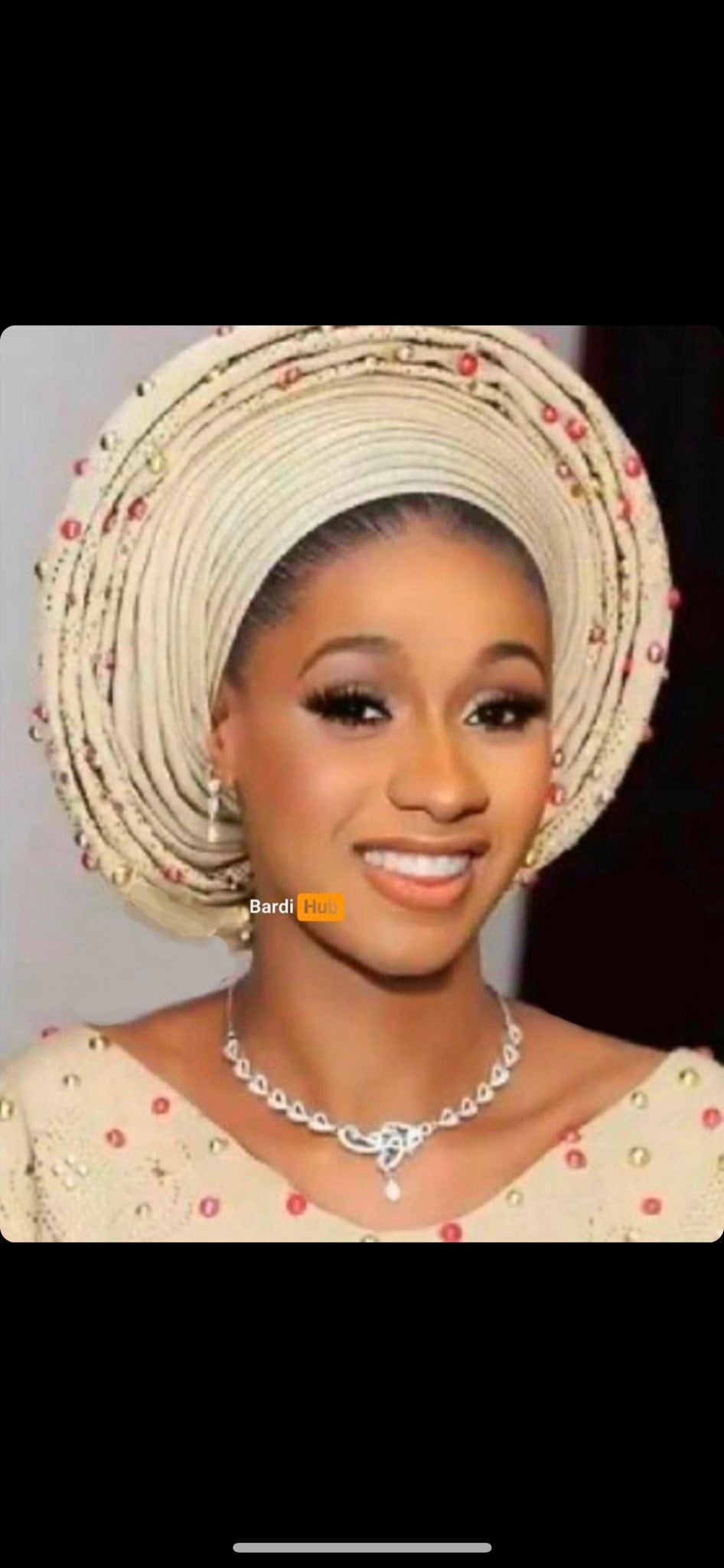 Cardi B shares picture of herself in Yoruba traditional attire (Photo)