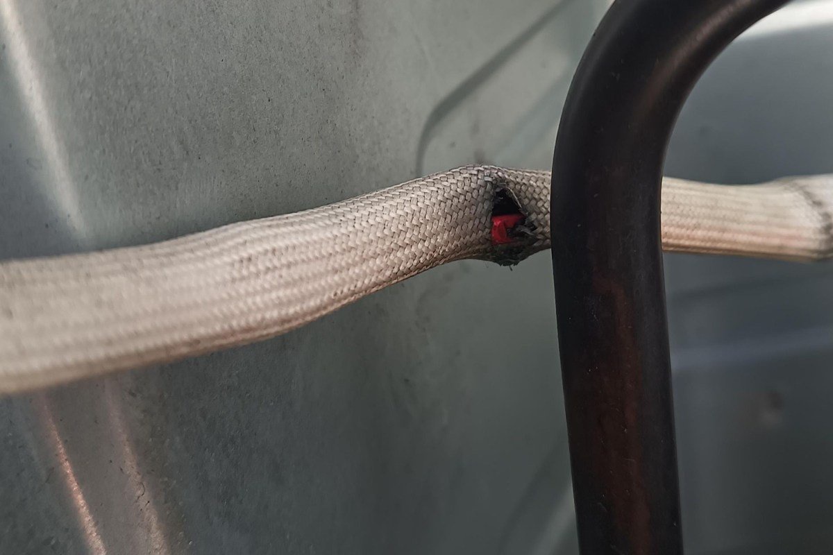 A worn compressor wire.