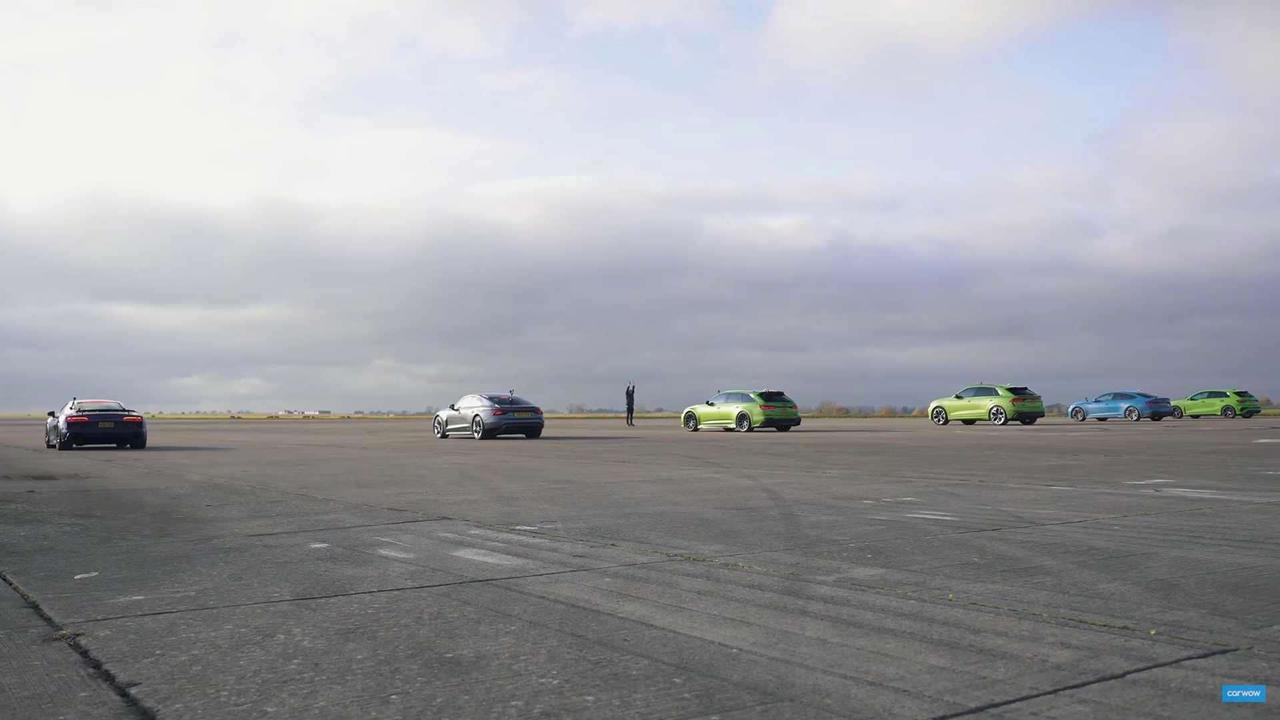 Audi R8 Takes On The RS Model Family On The Drag Strip