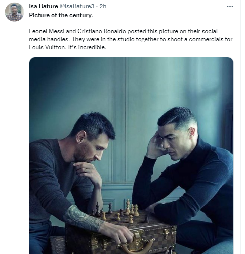 Messi and Ronaldo chess match in Louis Vuitton campaign is from a real game