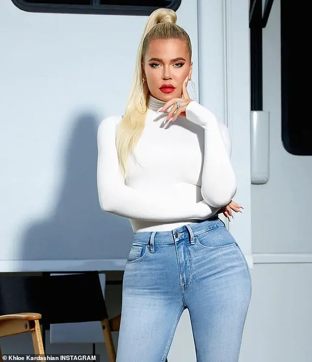 Fall fashion: Khloe rocked a white long-sleeved bodysuit that retails for $115 on her site