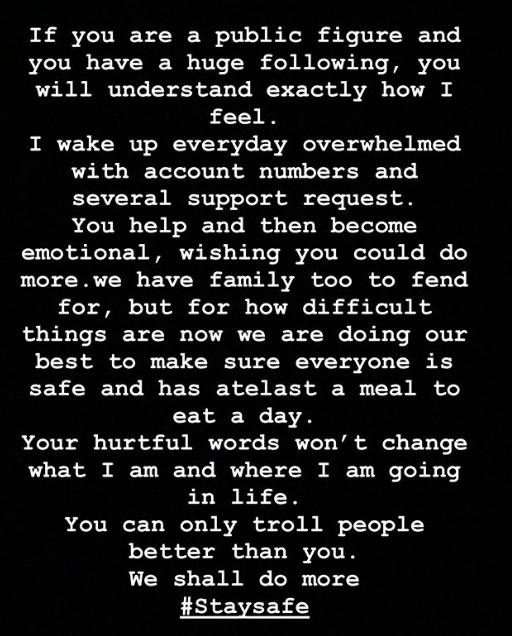 Ubi Franklin Breaks Into Tears On Live Video, In Sympathy Of What People Are Going Through