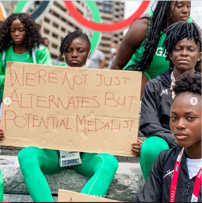 Tokyo 2020 Olympics: Disqualified Nigerian Athletes storm the streets of Japan to protest (photos)