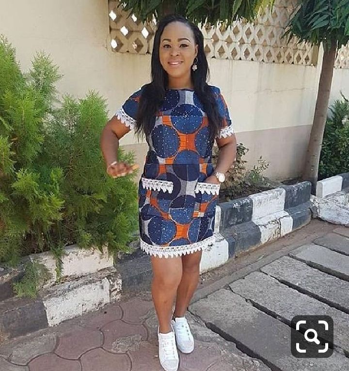 ankara dress and sneakers