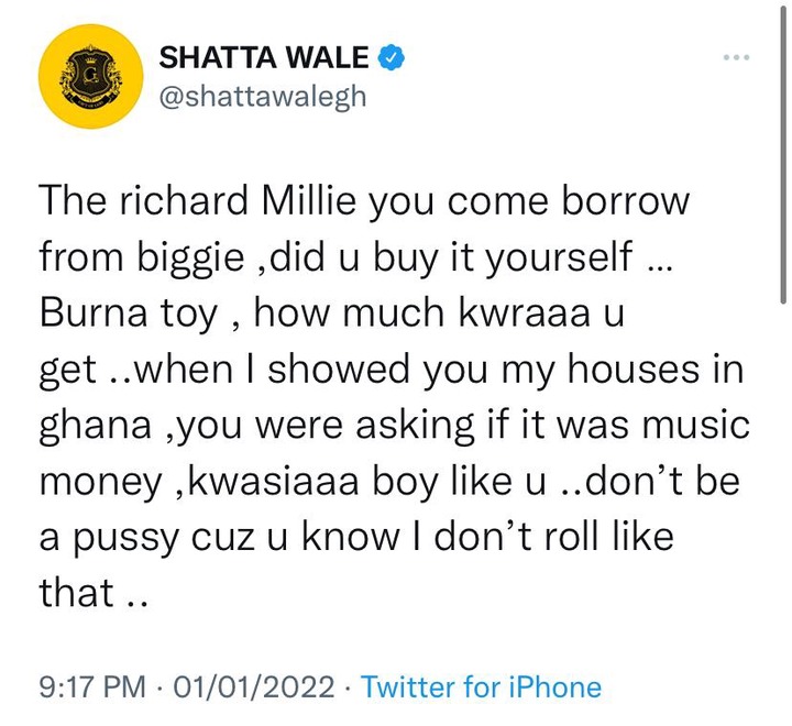  My mother doesn?t control my career, I run my own shit - Shatta Wale replies Burna Boy.