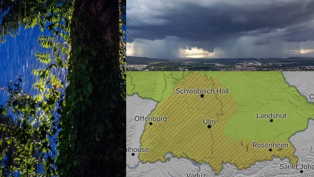 Unwetter in BW und BY am Donnerstag Warnung vor Hagel, Sturmböen und Gewitter in ganz Baden-Württemberg und Südbayern