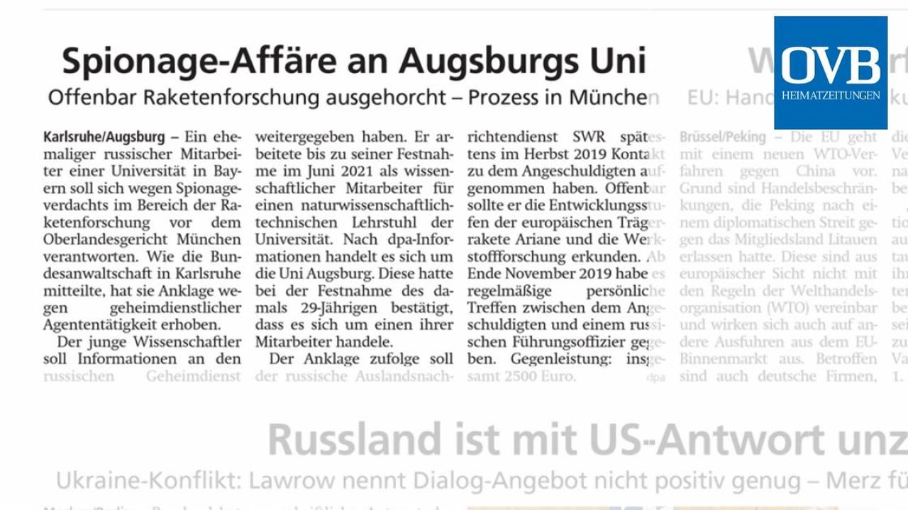 Spionage-Affäre an Augsburgs Uni