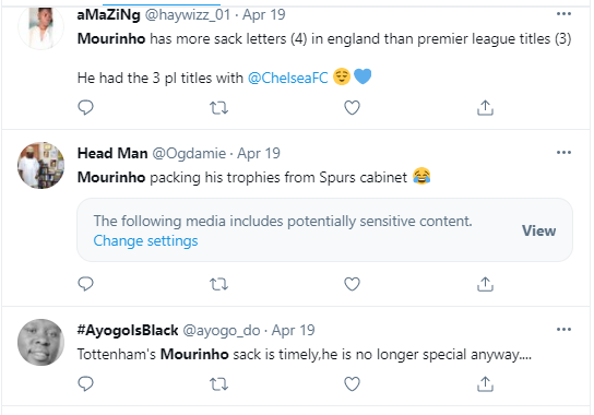  Football fans react to Jose Mourinho