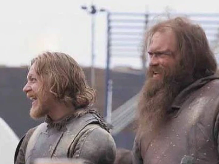 Game Of Thrones actor Andrew Dunbar, with friend and actor Andy McClay, has died. Picture: HBO