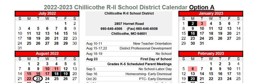 2022/23 Chillicothe R-Ii School Calendar - Opera News