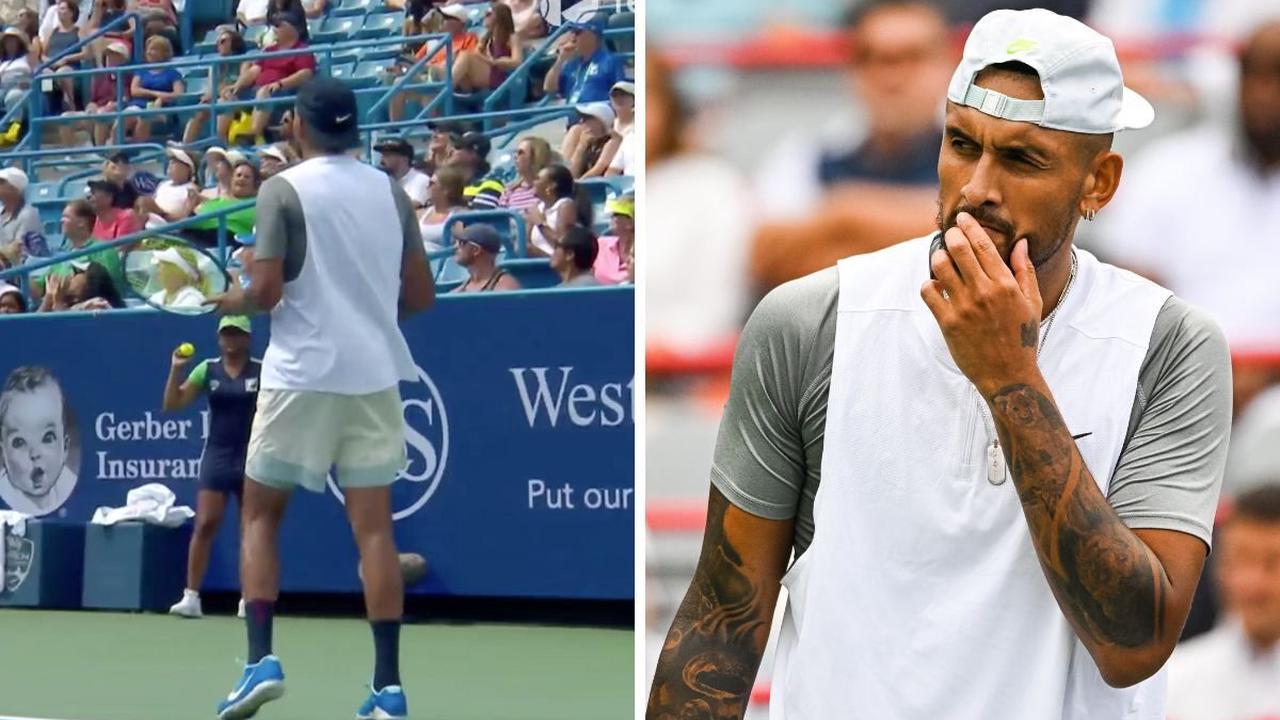 Nick Kyrgios booed by Cincinnati Open crowd for swearing at his box and whacking ball away