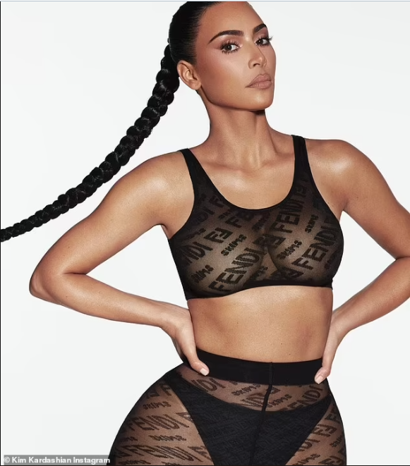 Kim Kardashian flashes her incredible curves in sheer Fendi lingerie? (Photos)