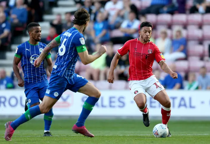 Macauley Bonne in action for Charlton against Wigan