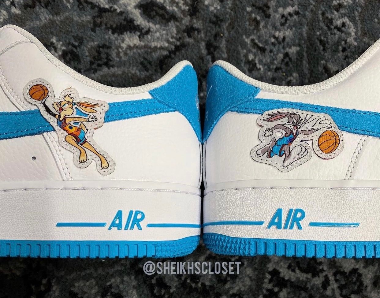 space jam af1 on feet