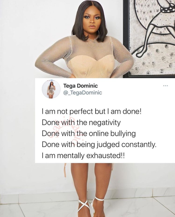 I am tired of being judged constantly, I am mentally exhausted - Tega BBN