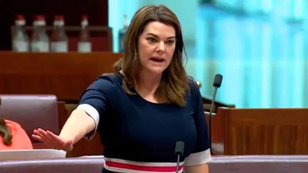 BREAKING NEWS: Coalition senators 'BARK and growl' at Jacqui Lambie as she speaks in the Senate