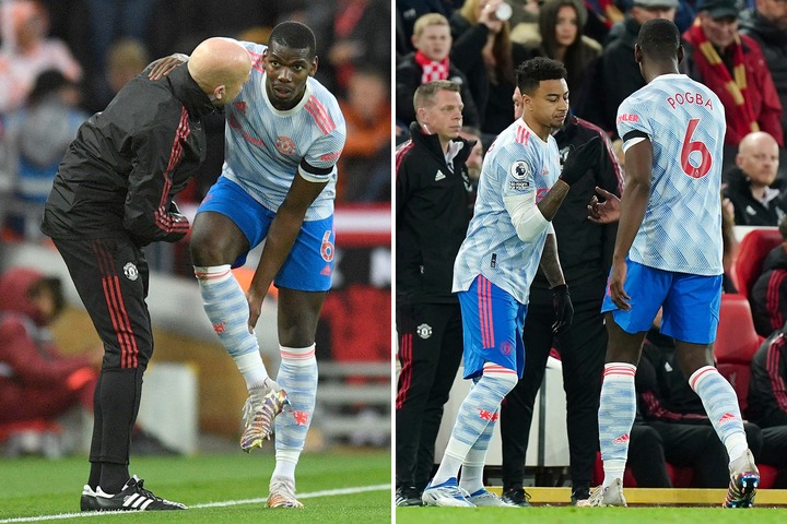 Paul Pogba forced off after just ten minutes with injury at Liverpool as  Gary Neville predicts it could be final match