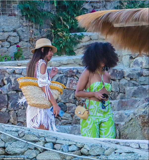 Unbothered Tristan Thompson gets flirty while in the company of two mystery women in Greece as he awaits birth of his fourth child (Photos)