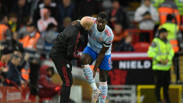 Paul Pogba injured after just nine minutes vs Liverpool as Man Utd's injury  crisis worsens - Mirror Online