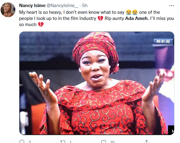 Nigerians express shock over news of Nollywood actress, Ada Ameh