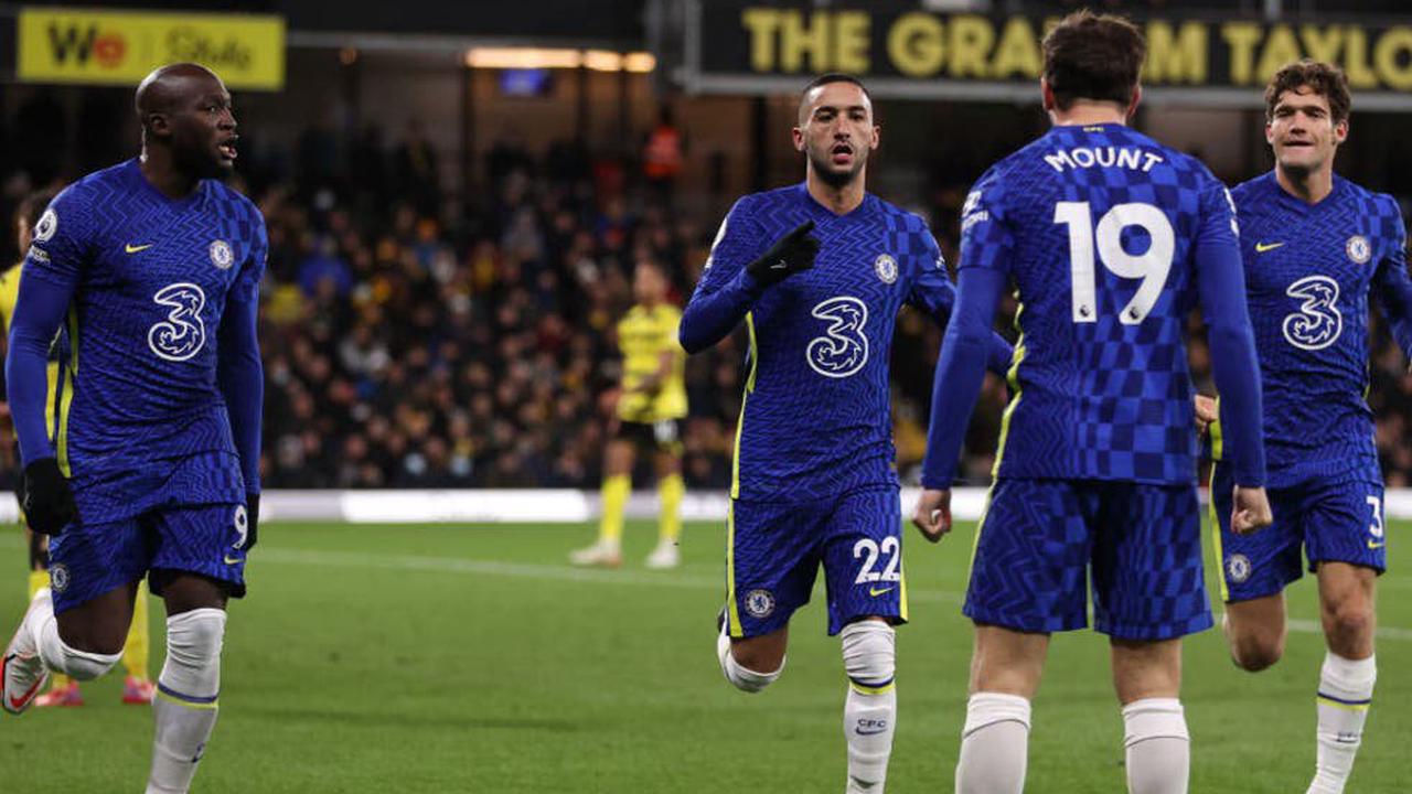 Hakim Ziyech seals Chelsea victory over valiant Watford after medical emergency in crowd