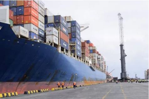 The Biggest Container Ship Ever To Come To Nigeria Berths In Onne Port, Rivers State (Photos)