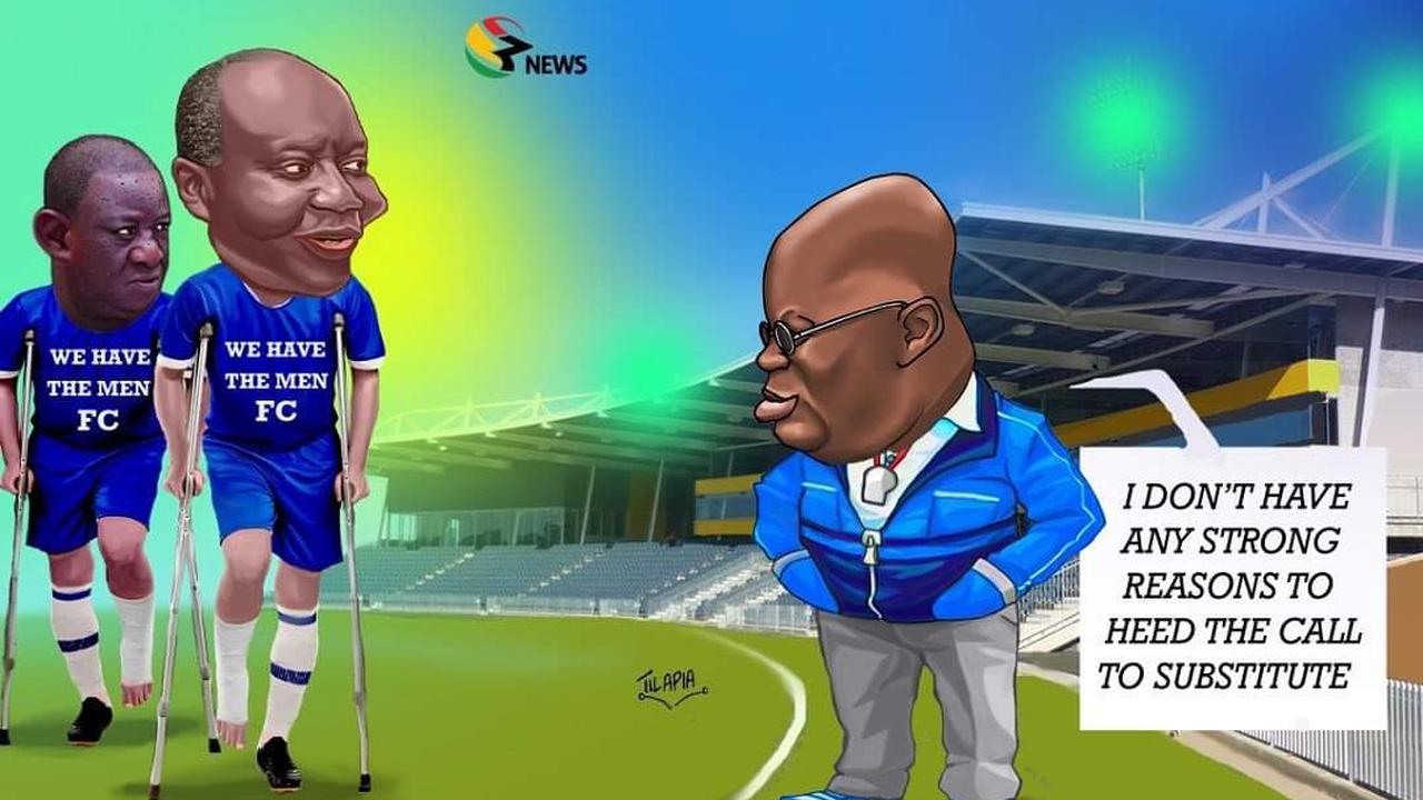 Tilapia Causes Another Stir With Cartoon Of Coach Akufo-Addo Coaching We Have The Men FC