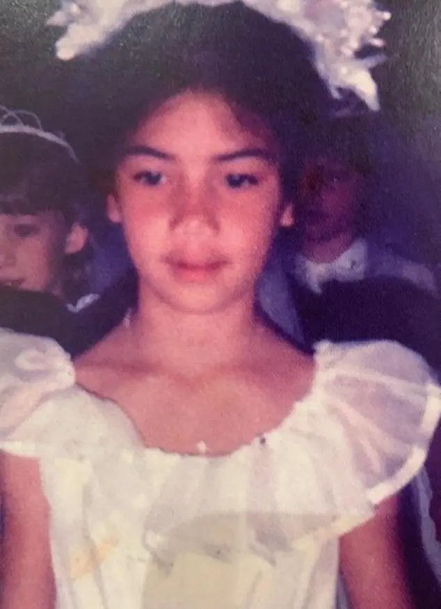 Happy days: Nicole Scherzinger was taking a trip down memory lane from the inside of quarantine as she shared a throwback snap to her First Holy Communion