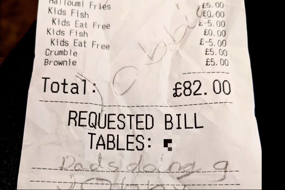 Edinburgh dad left red-faced after son, 4, leaves VERY embarrassing note on  their restaurant bill - Opera News