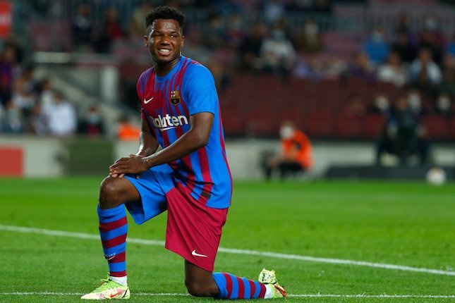 Pemain Barcelona Ansu Fati. (c) AP Photo