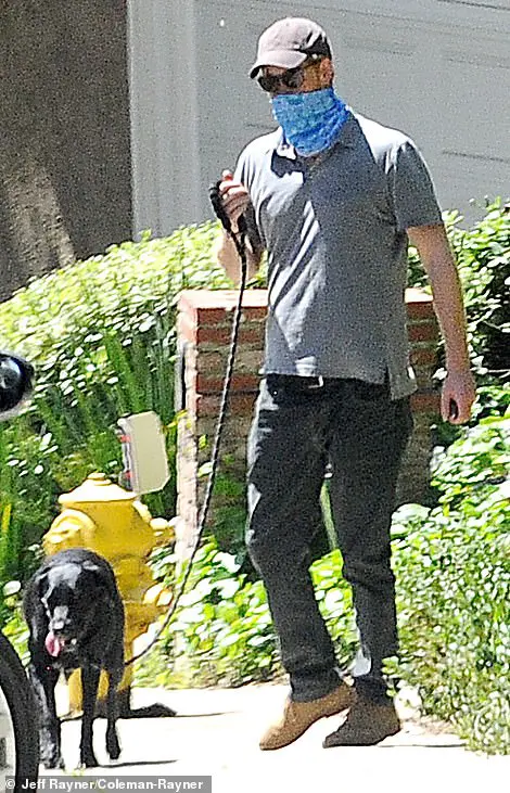 Prince Harry  walks the dog on Thursday