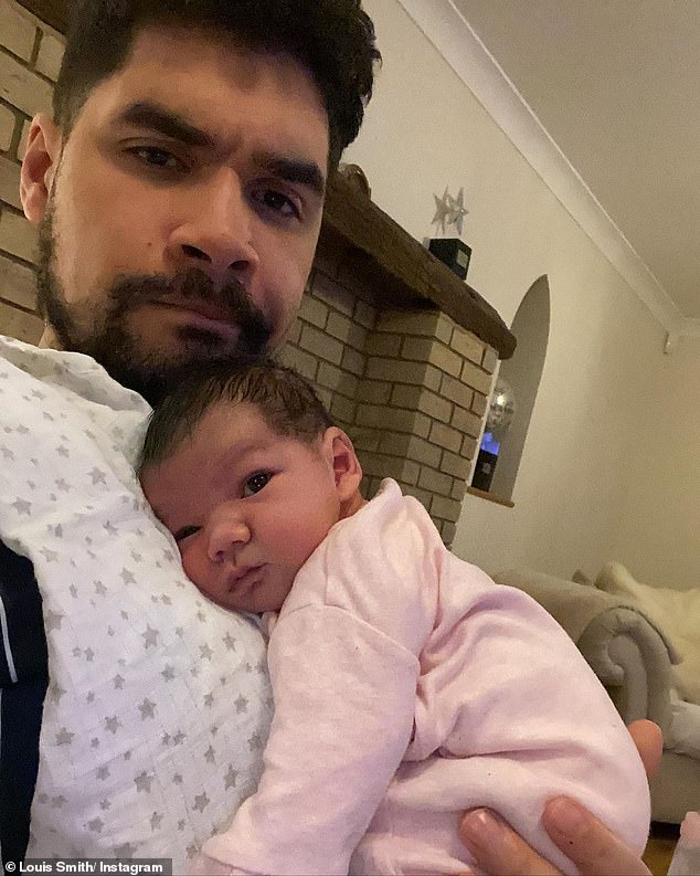 I Just Love Her So Much Proud Dad Louis Smith Cradles Baby Daughter Marley Three Weeks After Welcoming His First Child With Charlie Bruce Opera News