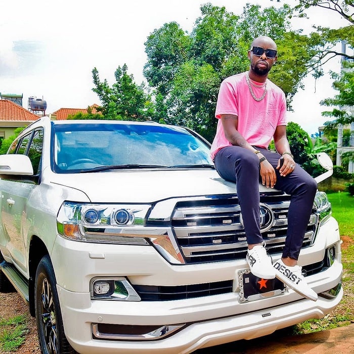 Eddy Kenzo strikes a pose on his ride... 