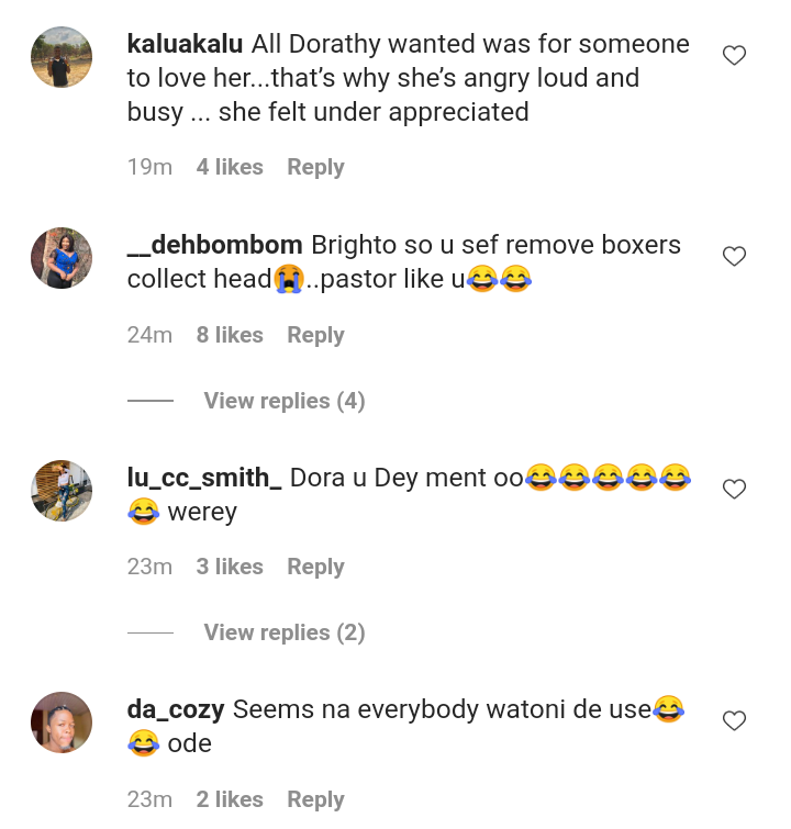 Fans Reactions after finding out what Dorathy and Brighto did at the house