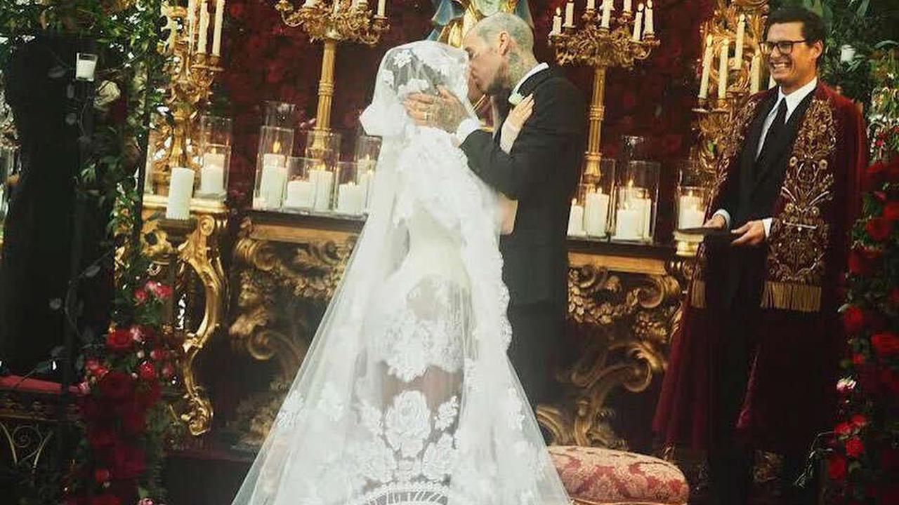Kourtney Kardashian and Travis Barker Share First Photos from Italian Wedding: 'Happily Ever After'