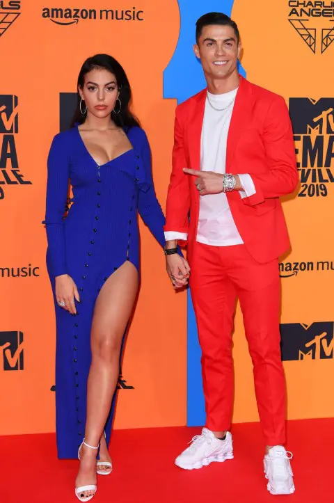 Mandatory Credit: Photo by David Fisher/REX (10461549hz) Cristiano Ronaldo and Georgina Rodriguez 26th MTV EMA, Arrivals, Seville, Spain - 03 Nov 2019