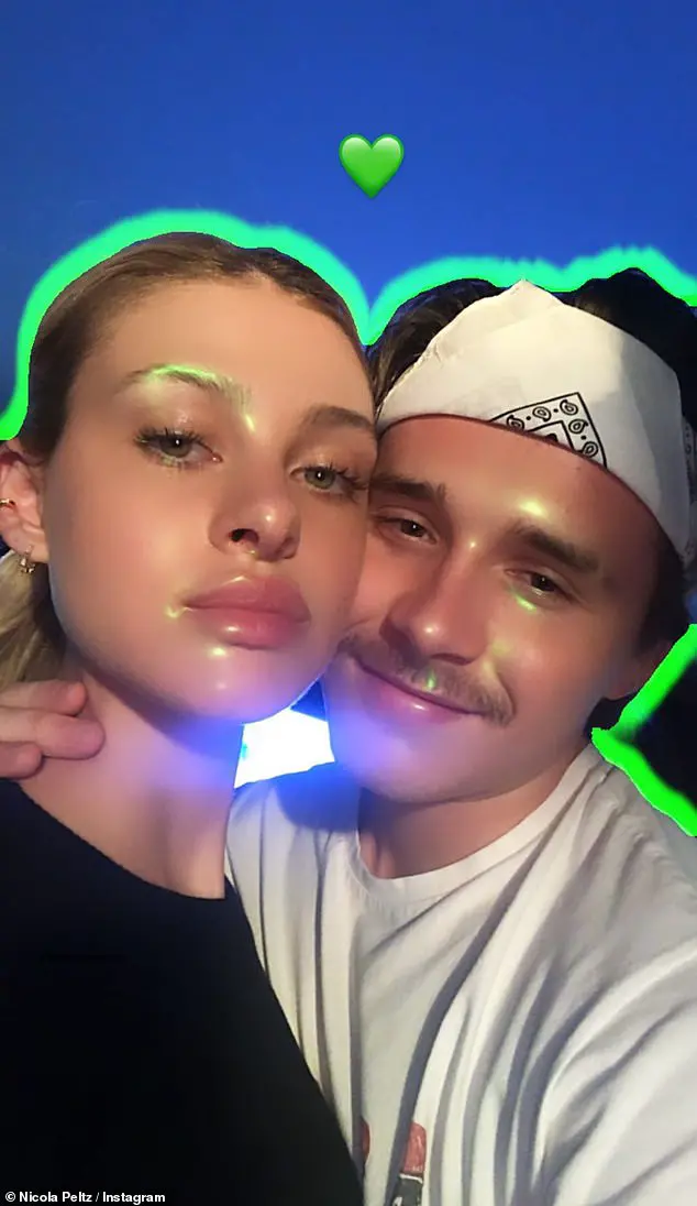 So close: Brooklyn Beckham and girlfriend Nicola Peltz shared a series of loved-up snaps as they continued to give fans a glimpse into their life in quarantine