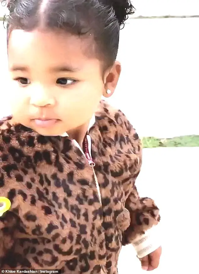Fierce: Later, Khloé shared a video of her daughter looking cut as a button in a warm leopard-print coat