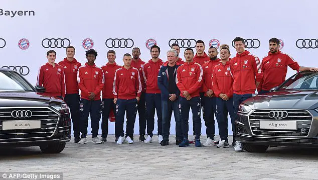 Bayern club sponsor Audi have provided every squad member with a new car since 2002