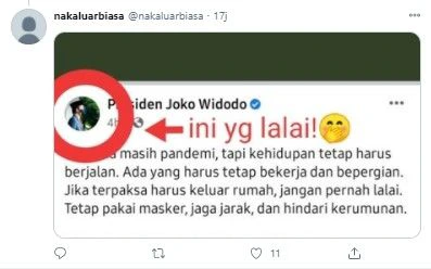 Unggahan Jokowi diprotes publik (Twitter)