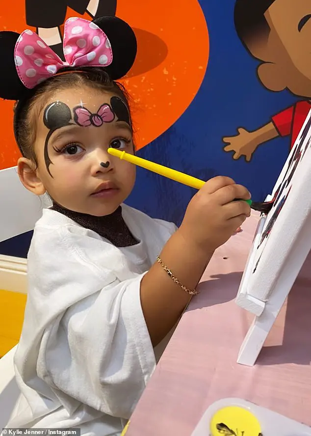 Minnie Mouse fan: Chicago West, the youngest daughter of Kim Kardashian, 39, and Kanye West, 42, enjoyed a Disney-themed second birthday on Wednesday