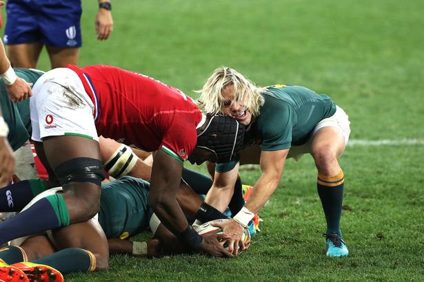 Fans fume after Faf De Klerk try allowed but Lions fight back to win first  test - Opera News