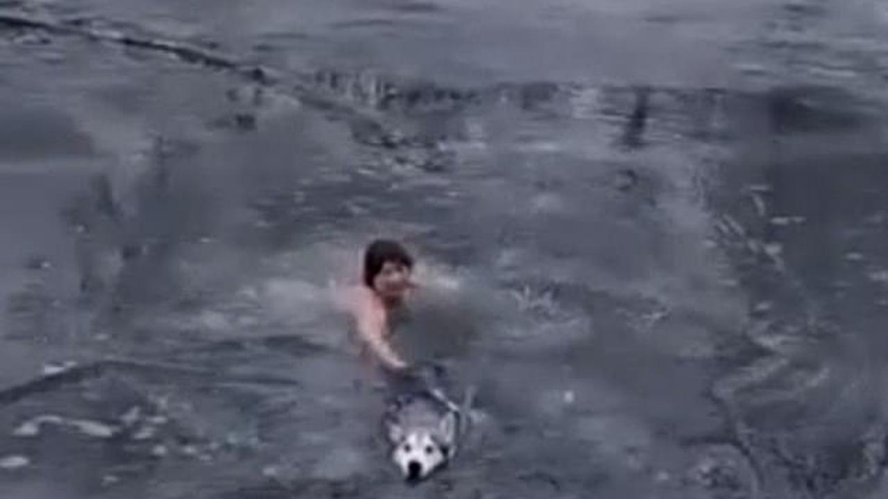 That's brrr-ave! Russian woman, 65, jumps into frozen river in her  underwear to rescue husky trapped in the ice - Opera News