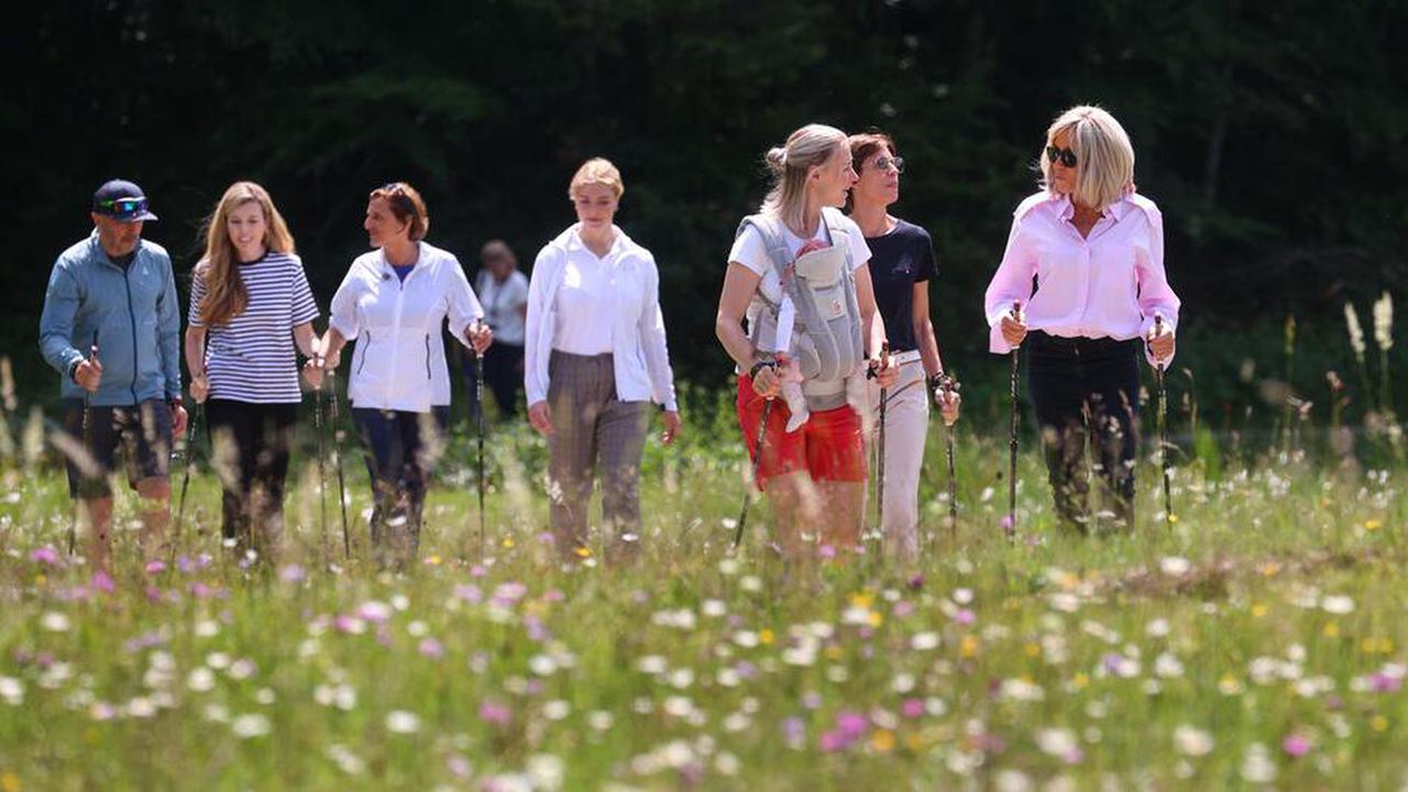 Nordic Walking: Frauen der G7-Chefs wandern um Felchensee