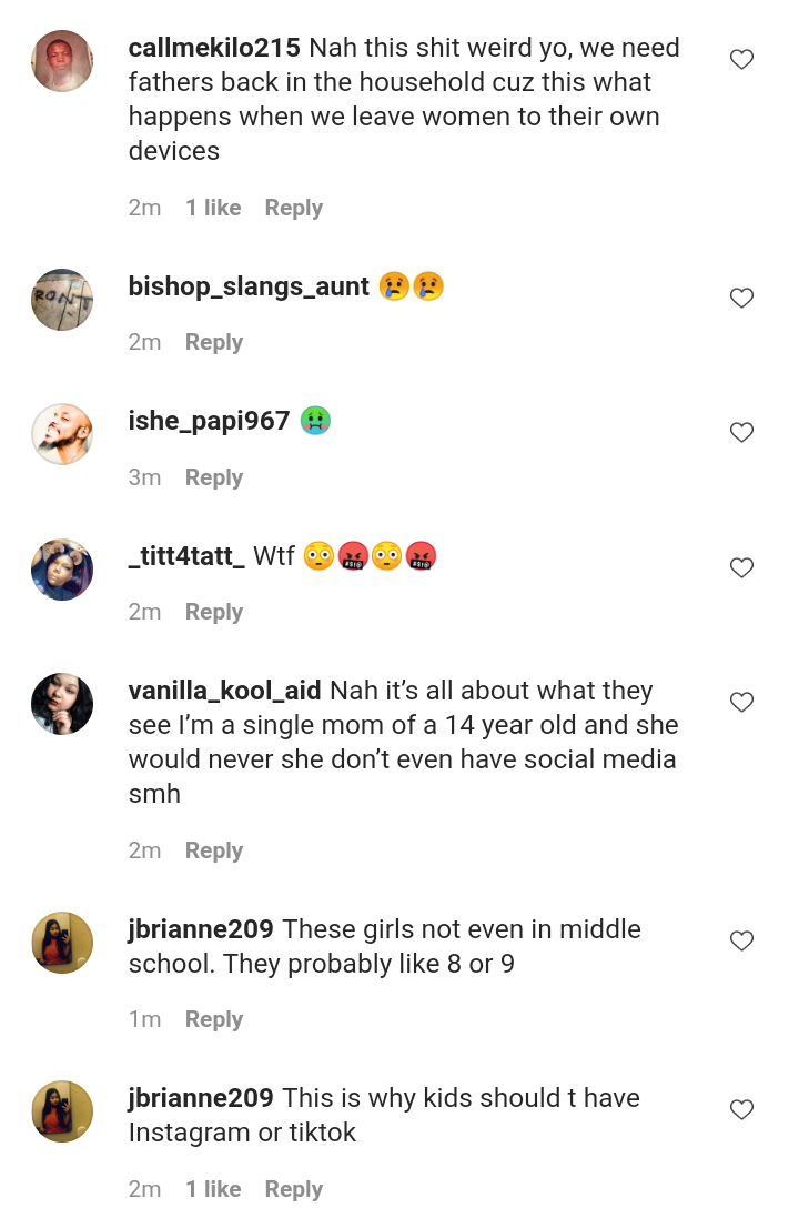 IG users react to a video of little girls twerking like adults