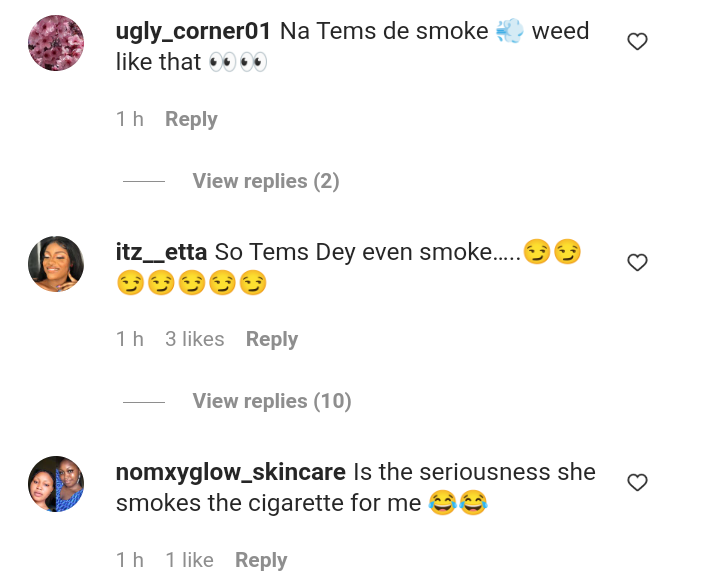 Fans shocked to see Tems smoking weed alongside Ayrastarr in LA 