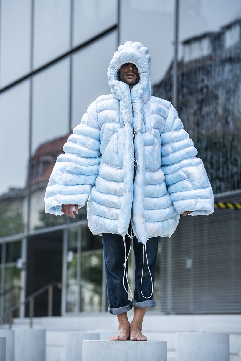 icy blue puffer jacket