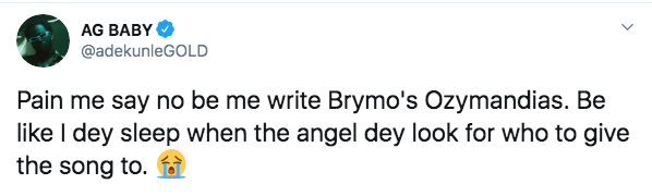 E Pain Me - Adekunle Gold Wishes He Wrote Brymo's Song Ozymandias