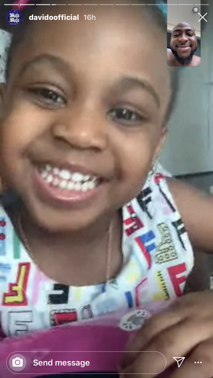 Singer, Davido and his daughter, Hailey Adeleke