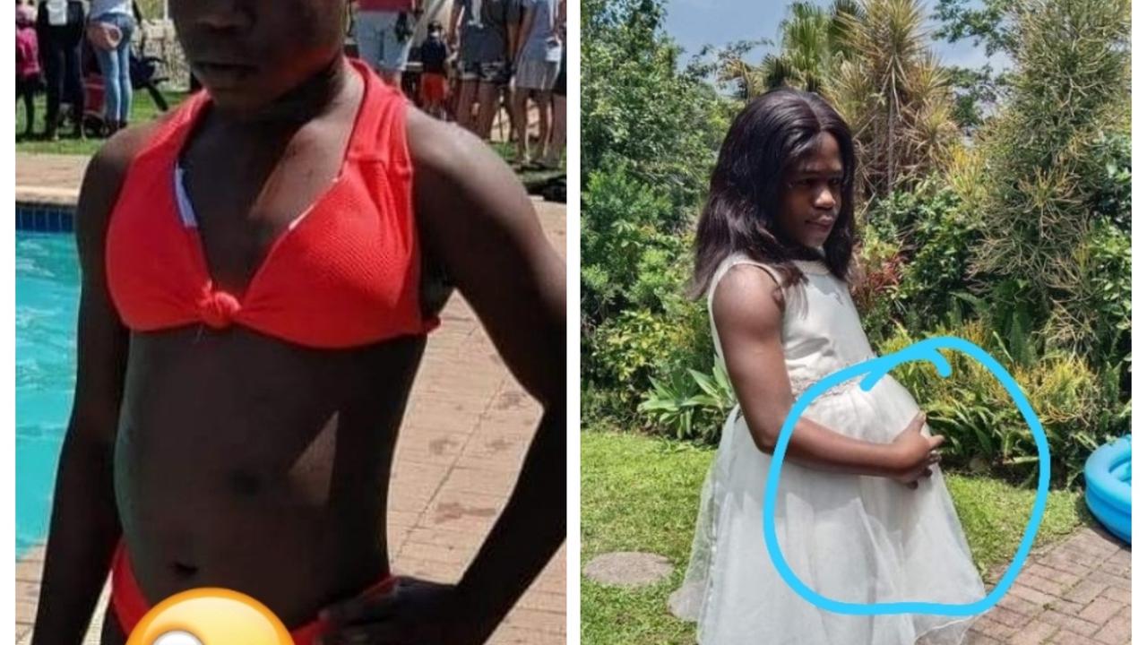 People were left in shock and stitches after a picture of Bobo looking pregnant in a woman's dress